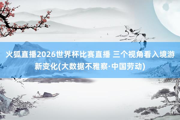火狐直播2026世界杯比赛直播 三个视角看入境游新变化(大数据不雅察·中国劳动)