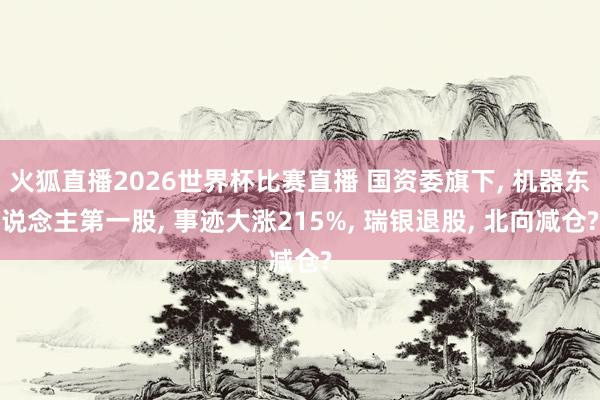 火狐直播2026世界杯比赛直播 国资委旗下, 机器东说念主第一股, 事迹大涨215%, 瑞银退股, 北向减仓?