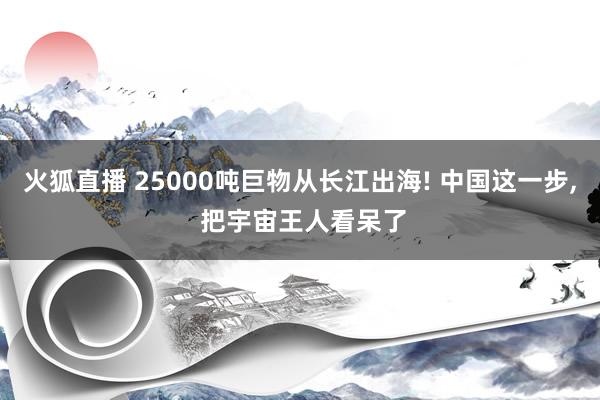 火狐直播 25000吨巨物从长江出海! 中国这一步, 把宇宙王人看呆了