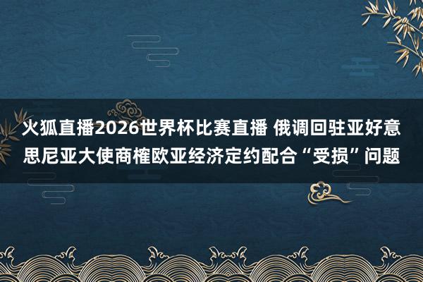 火狐直播2026世界杯比赛直播 俄调回驻亚好意思尼亚大使商榷欧亚经济定约配合“受损”问题