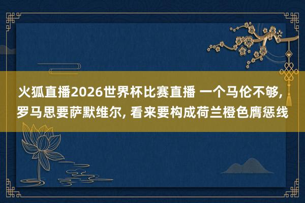 火狐直播2026世界杯比赛直播 一个马伦不够, 罗马思要萨默维尔, 看来要构成荷兰橙色膺惩线