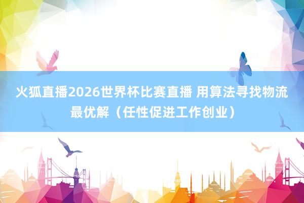 火狐直播2026世界杯比赛直播 用算法寻找物流最优解（任性促进工作创业）