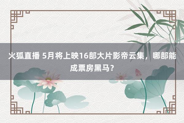 火狐直播 5月将上映16部大片影帝云集，哪部能成票房黑马？